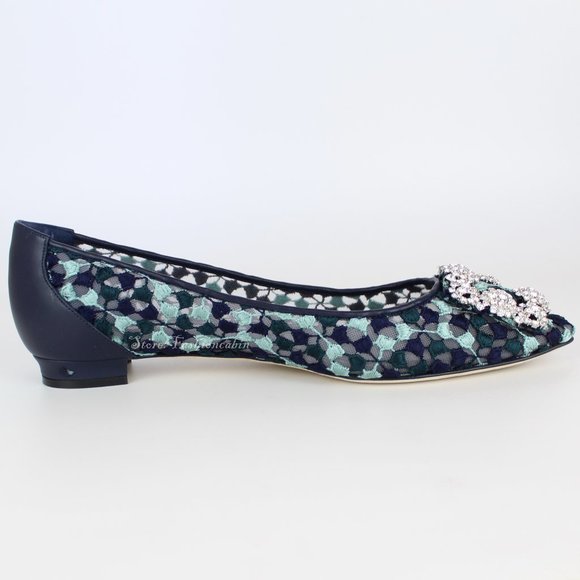NEW MANOLO BLAHNIK Hangisi Lace Flats - Picture 5 of 16